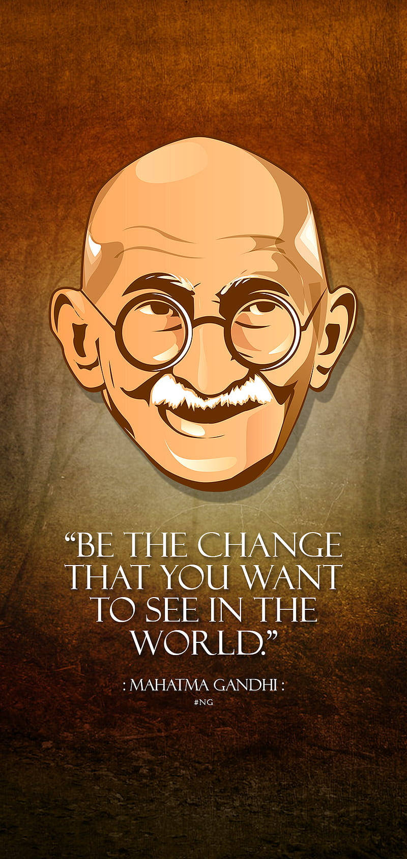Mahatma Gandhi Animated Portrait Wallpaper