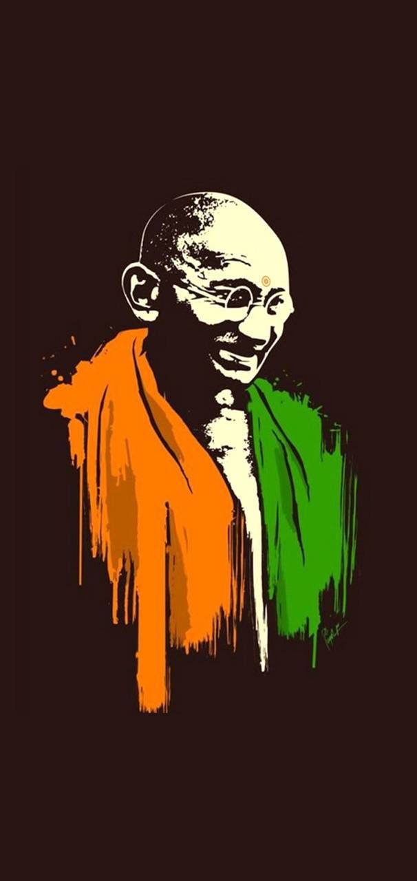 Mahatma Gandhi Indian Flag Colours Wallpaper