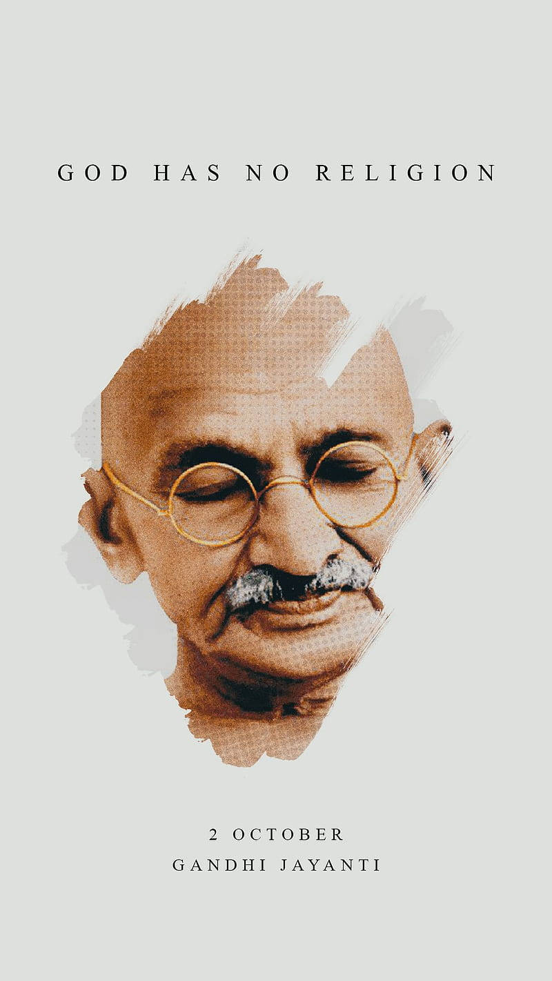 Mahatma Gandhi Realistic Portrait Painting Wallpaper