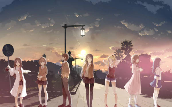 Mai Sakurajima With Other Characters Wallpaper
