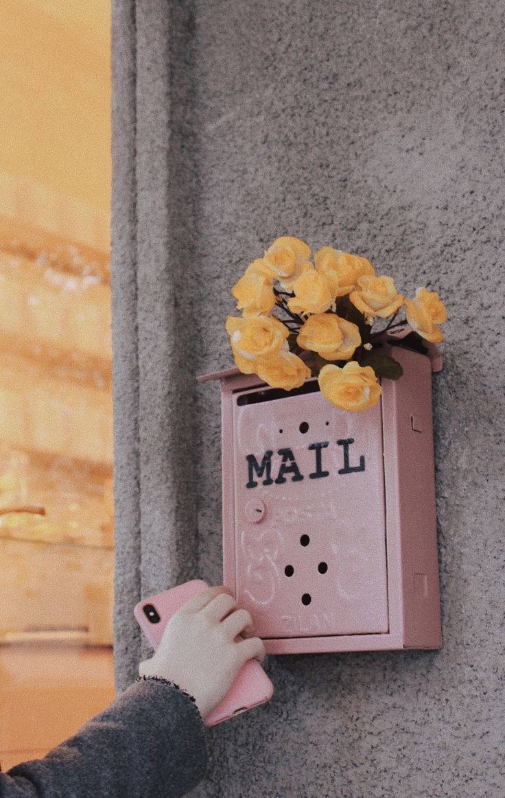 Mail Metal Mailbox With Flowers Wallpaper