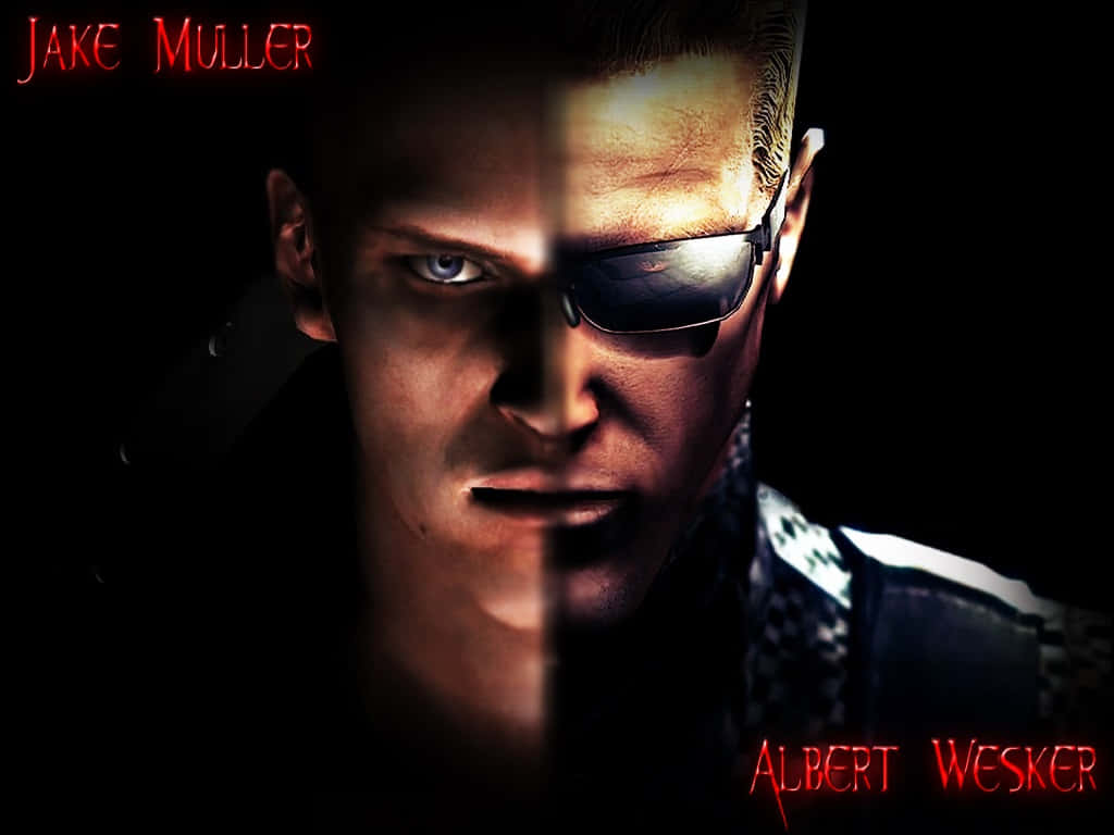 Main Antagonist Albert Wesker In Action Wallpaper