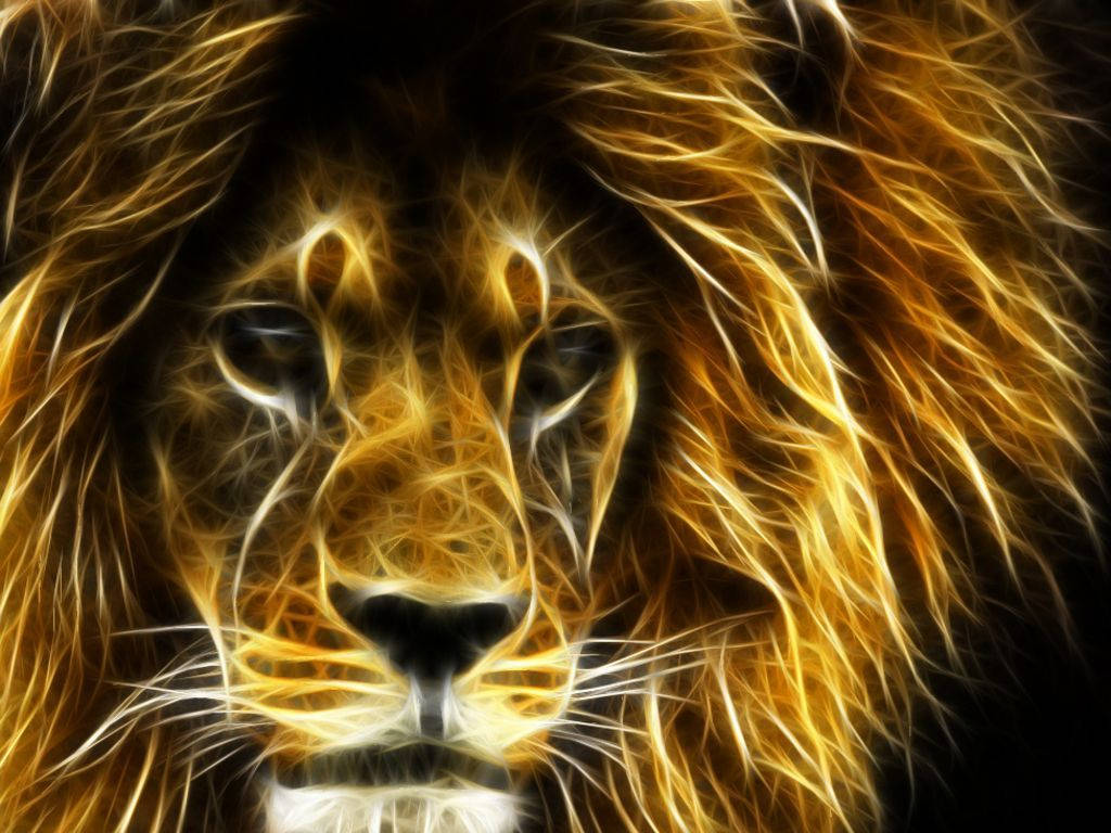 Majestic 3d Lion With Golden Mane Wallpaper