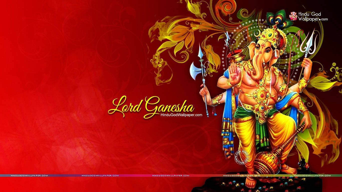 Majestic 3d Representation Of Lord Ganesh Wallpaper