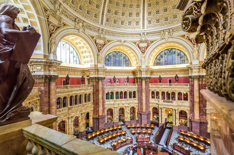 Majestic Architecture Of Library Of Congress, United States Wallpaper