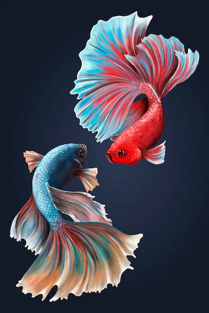 Majestic Betta Fish On Midnight Blue Iphone Wallpaper Wallpaper