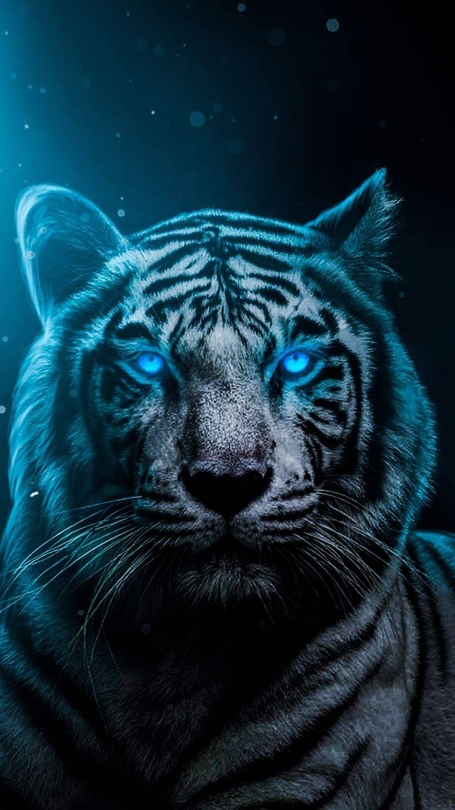 Majestic Blue-eyed Tiger For Iphone Wallpaper Wallpaper