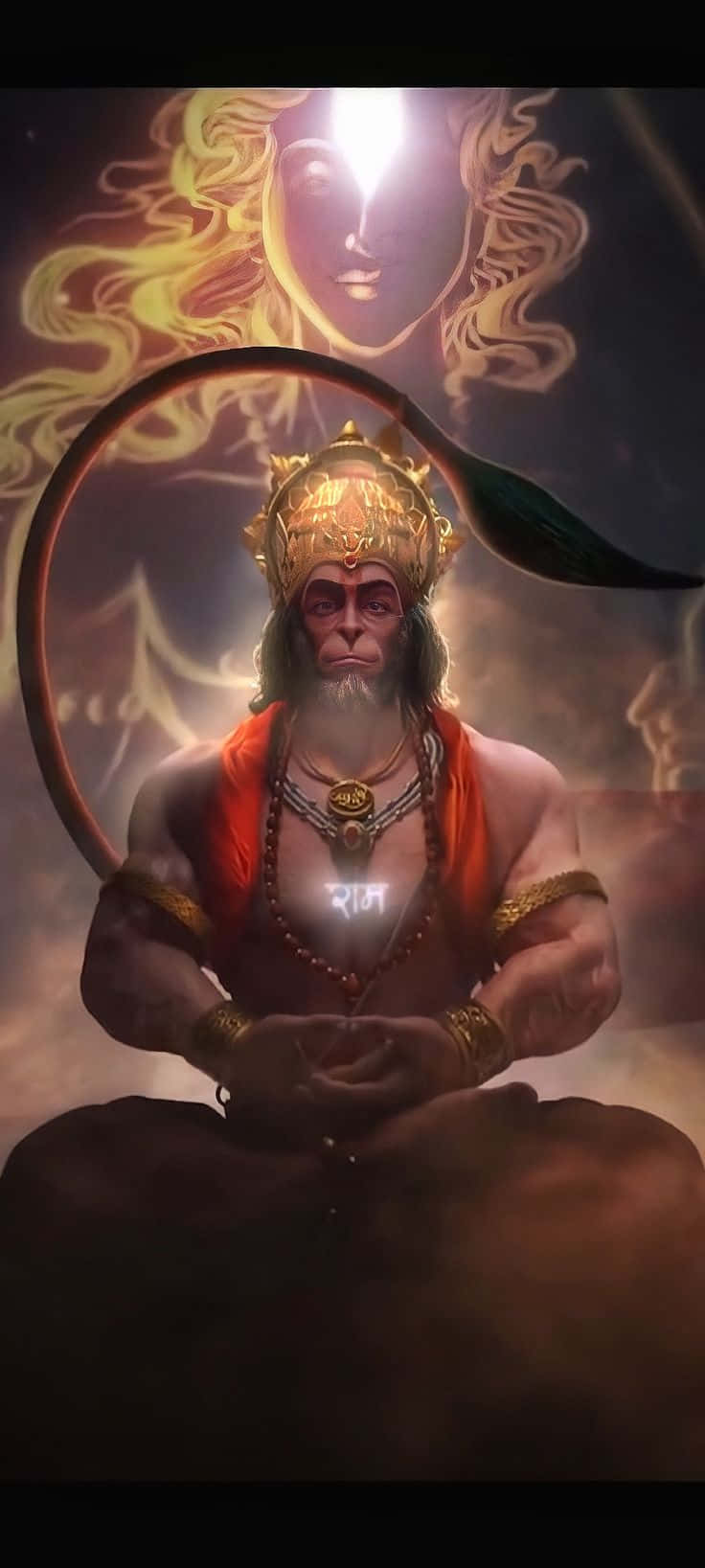 Majestic_ Hanuman_ Meditation Wallpaper