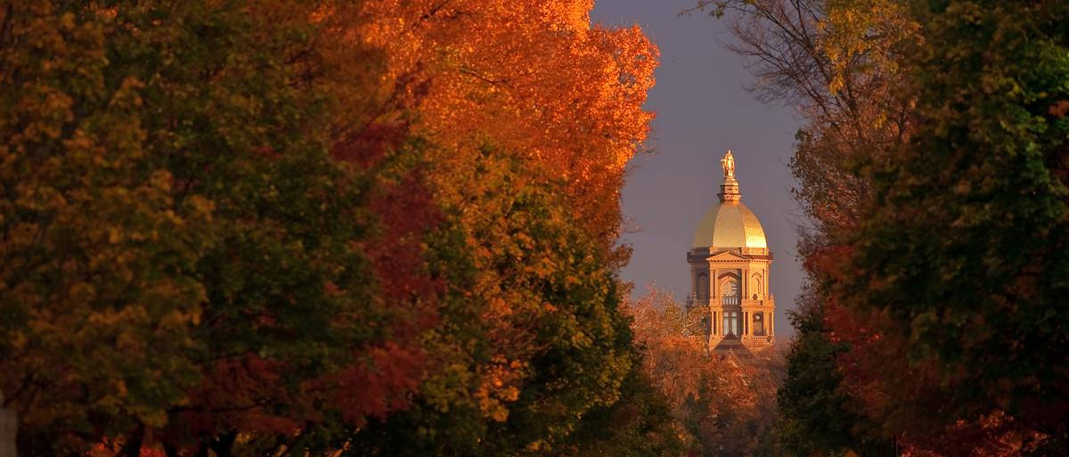 Majestic Panoramic View Of University Of Notre Dame Wallpaper