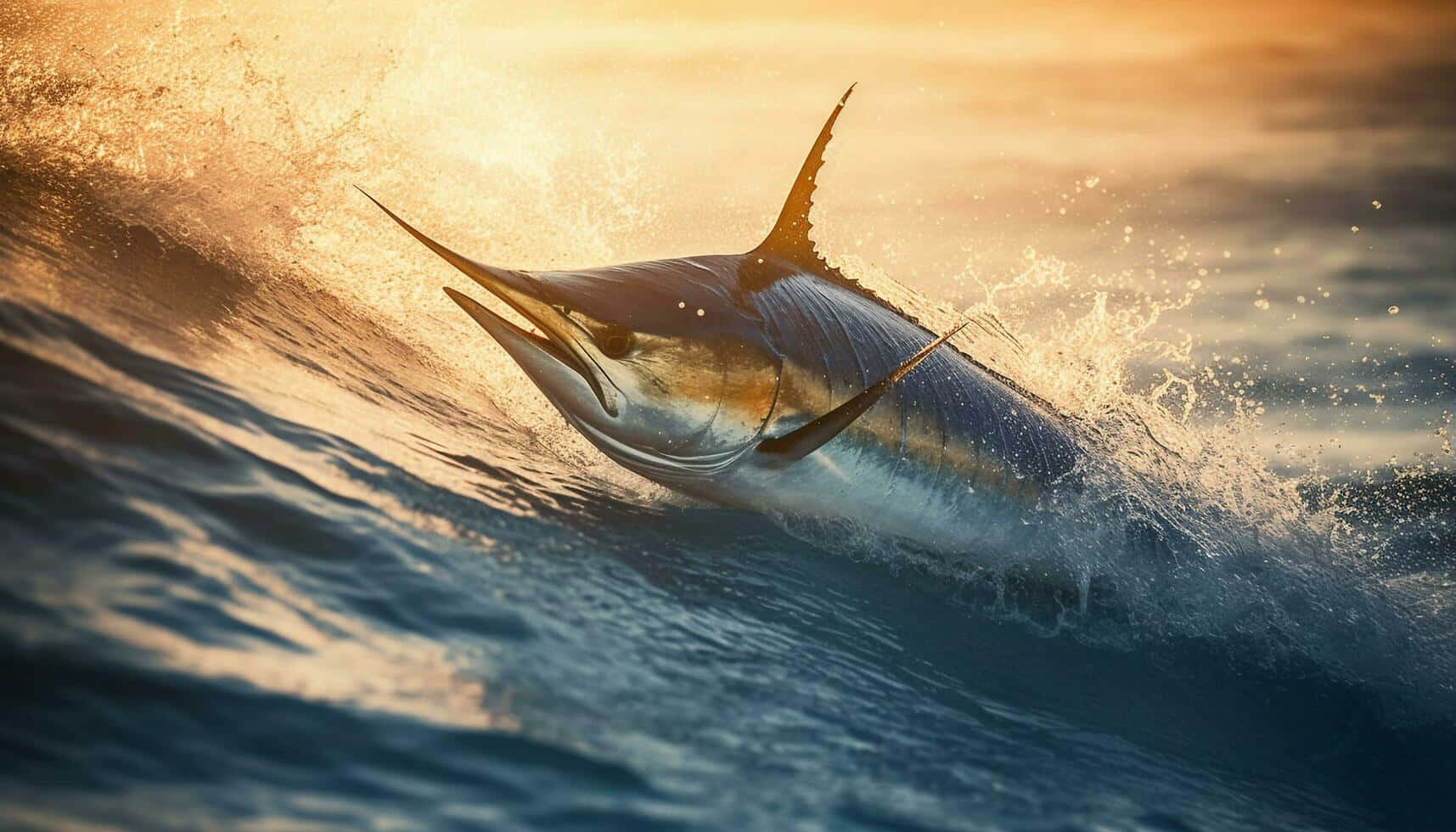 Majestic Swordfish Catching Sunlight Wallpaper