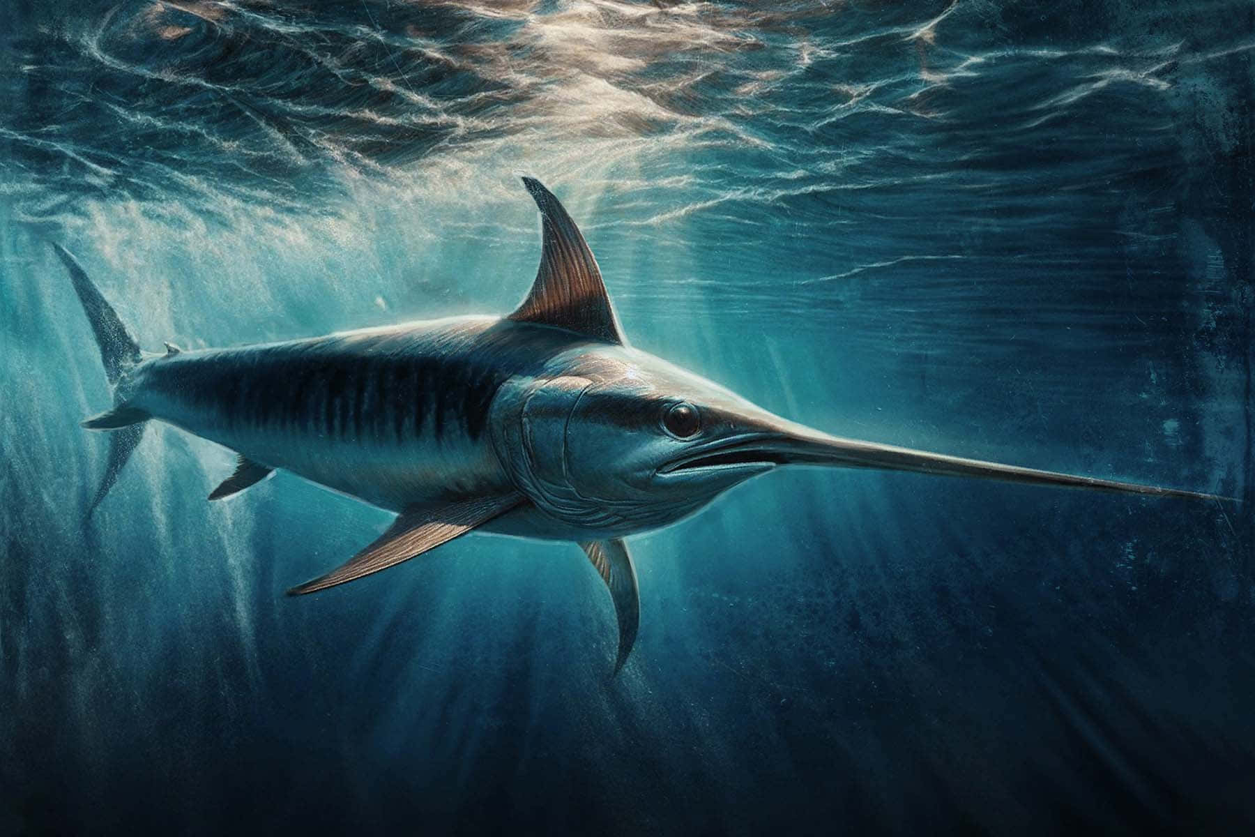 Majestic Swordfish Underwater Wallpaper