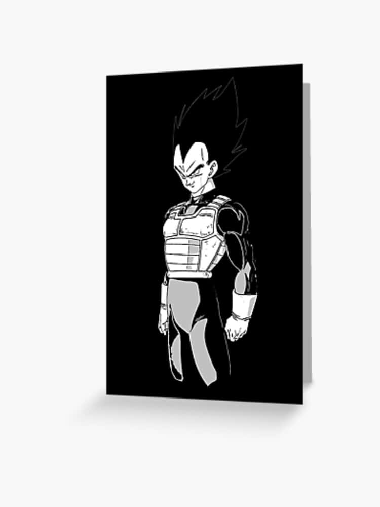 Majestic Vegeta In Black And White Wallpaper