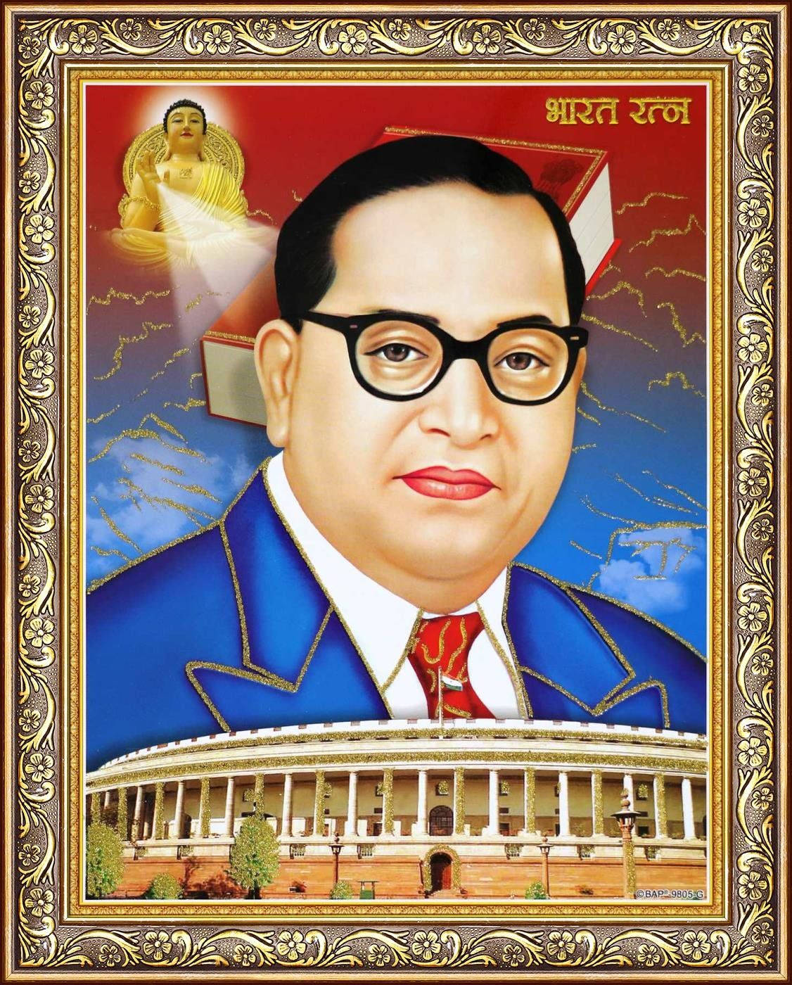 Majestic View Of Dr. Babasaheb Ambedkar Image Above Building Wallpaper