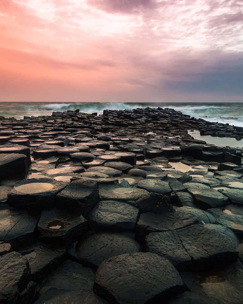 Majestic View Of Giant's Causeway In Northern Ireland Wallpaper