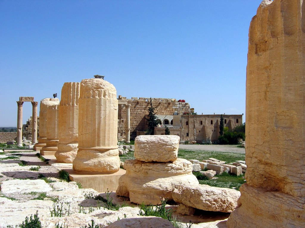 Majestic View Of The Historic Agora Site In Palmyra Wallpaper