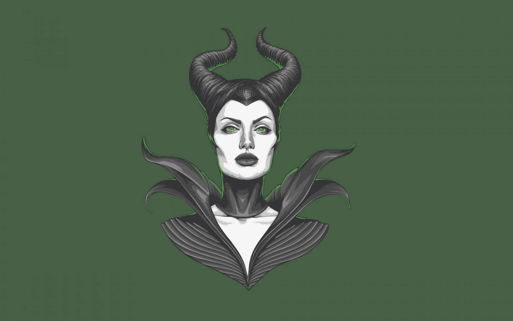 Maleficent Green Background Wallpaper