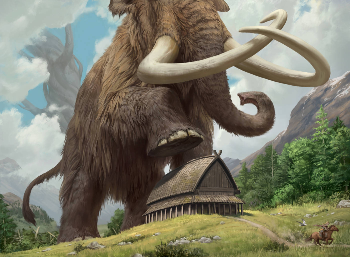 Mammoth Crushing Barn Wallpaper