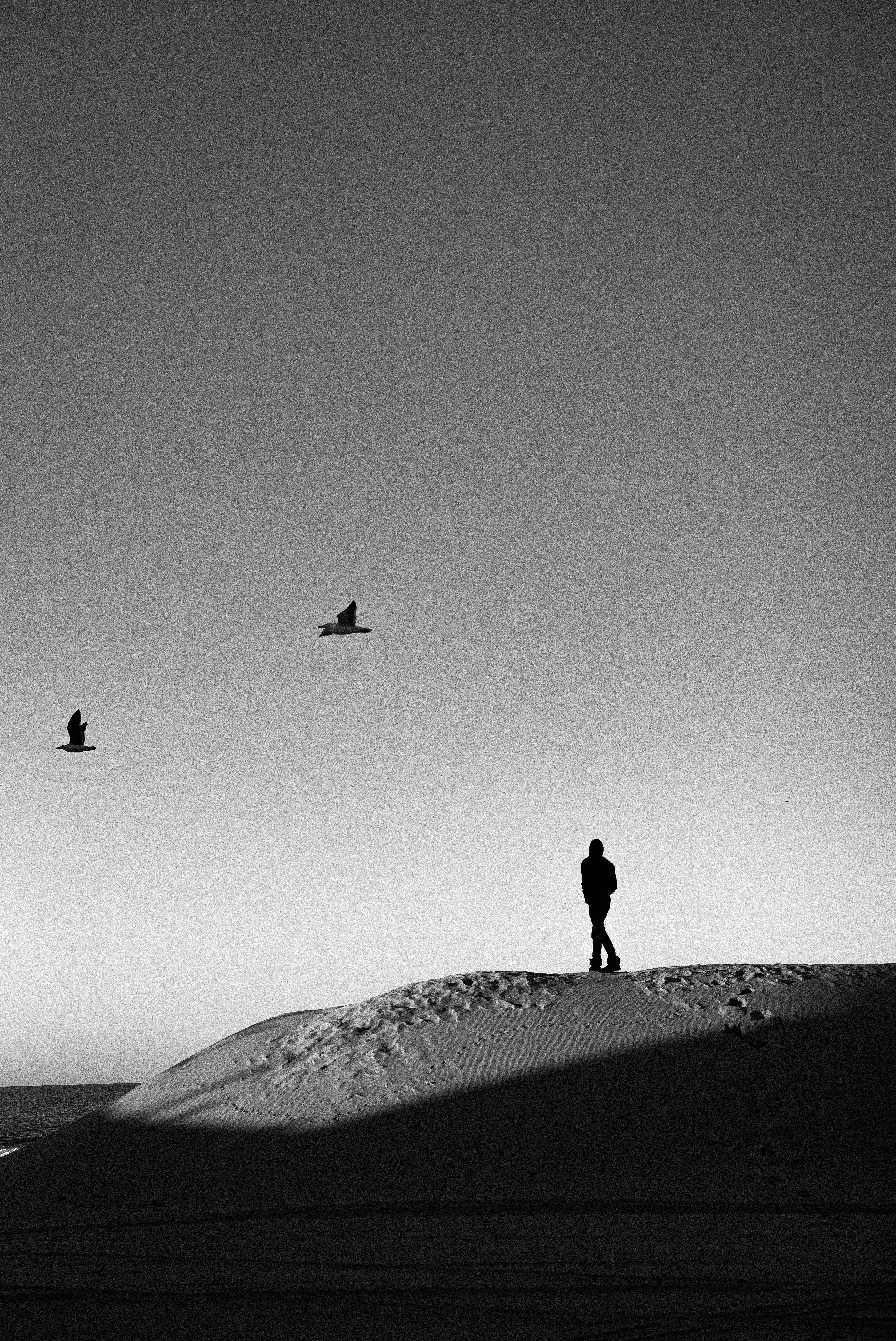 Man On Desert Alone Phone Background Wallpaper