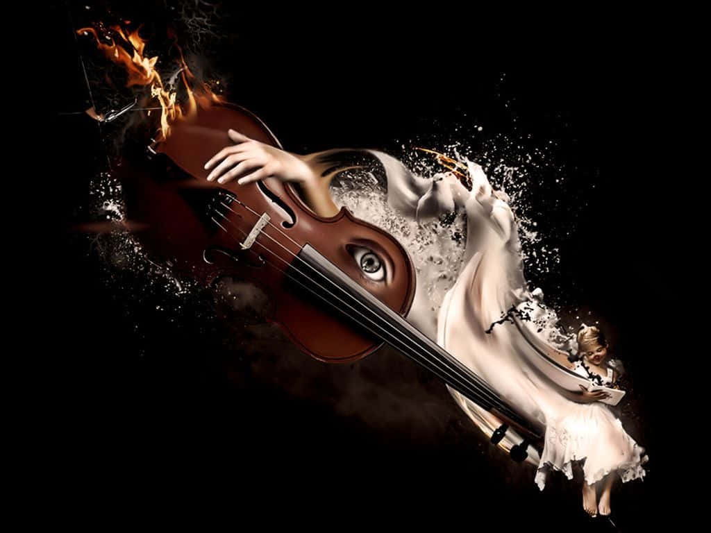 Man's Passion For Violin; Wallpaper
