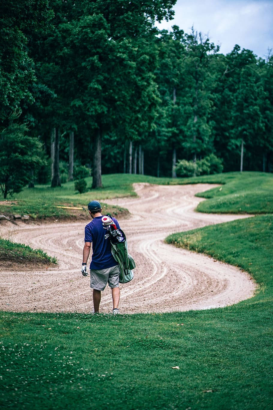 Man Walking Golf Phone Wallpaper