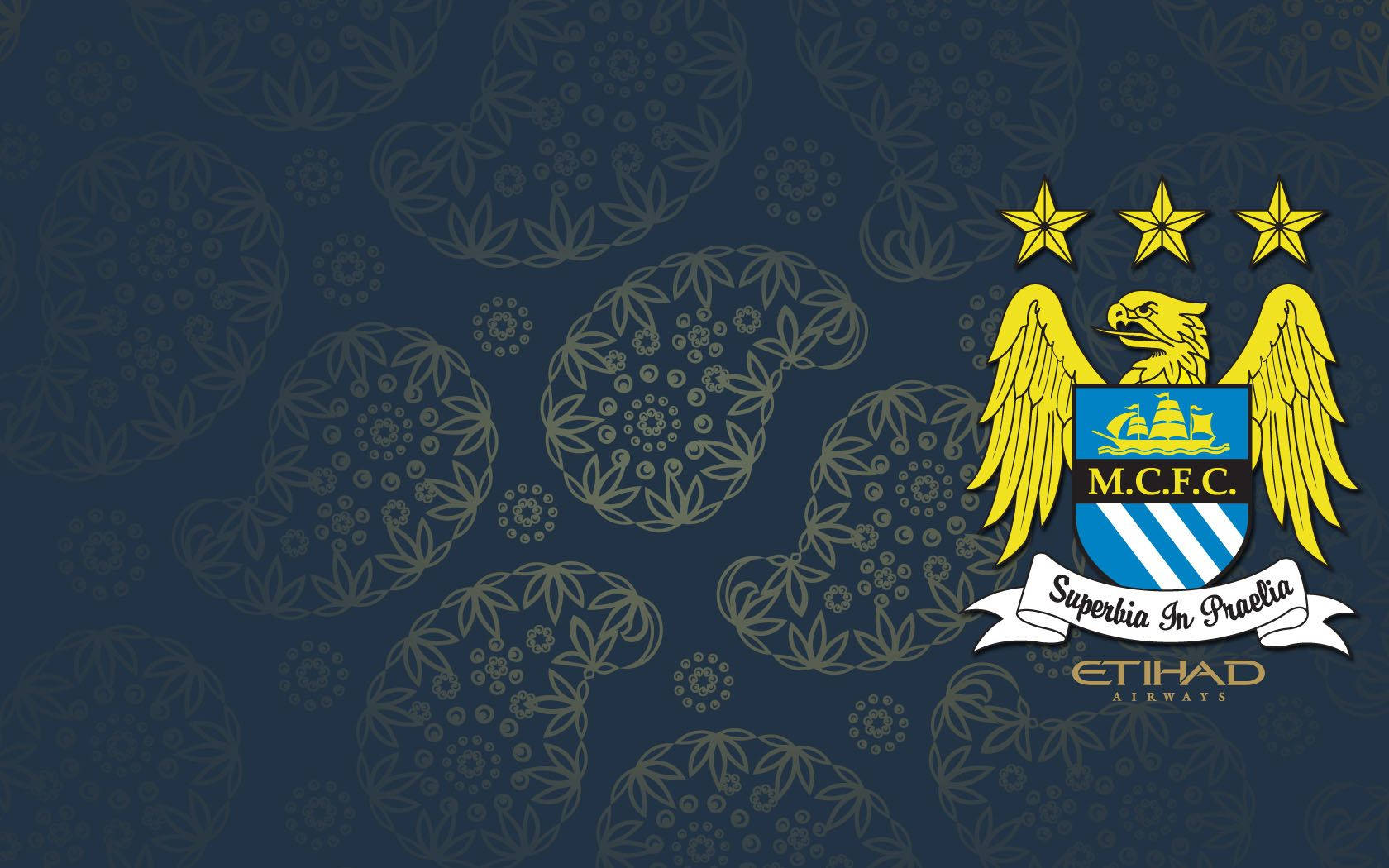 Manchester City Logo Blue Pattern Wallpaper
