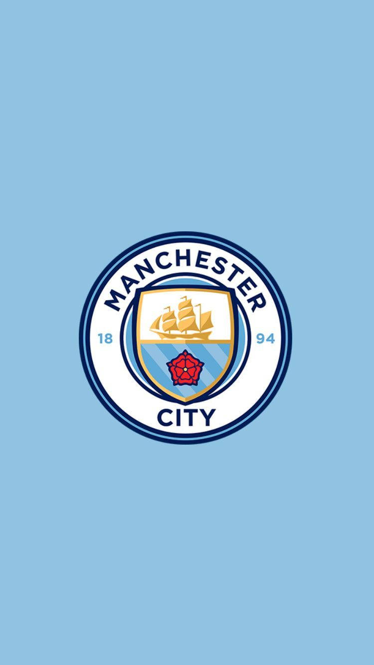 Manchester City Logo Pastel Blue Phone Wallpaper
