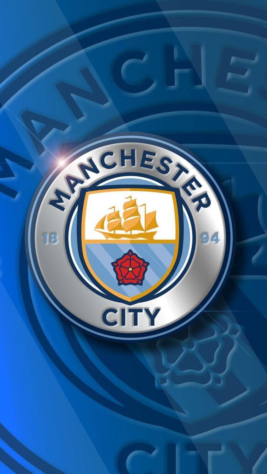 Manchester City Logo Sleek Blue Phone Wallpaper