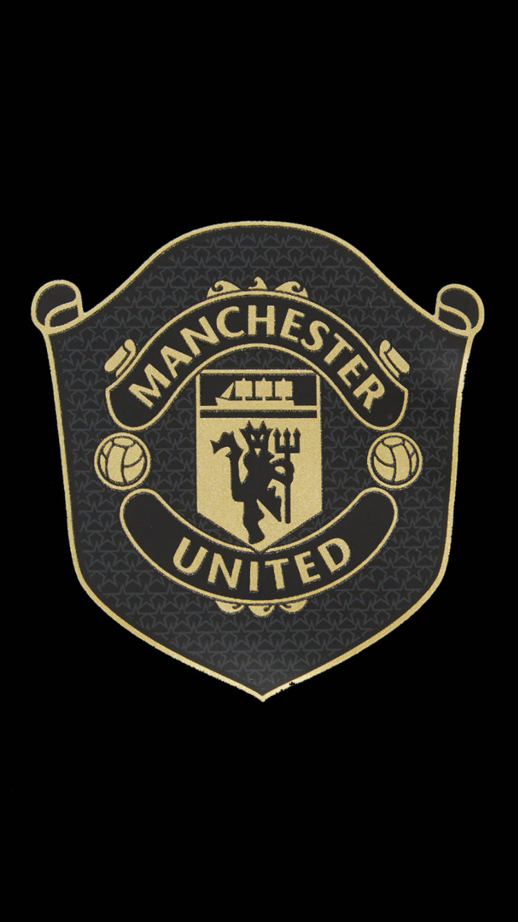 Manchester United Logo Black And Gold Wallpaper