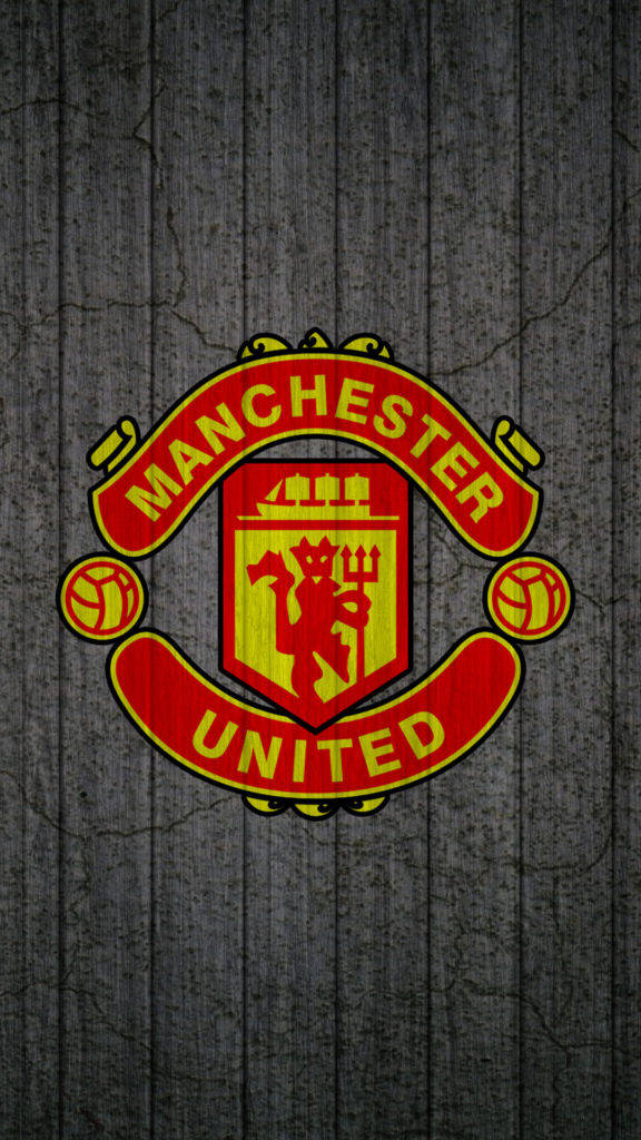 Manchester United Logo On Concrete Wallpaper