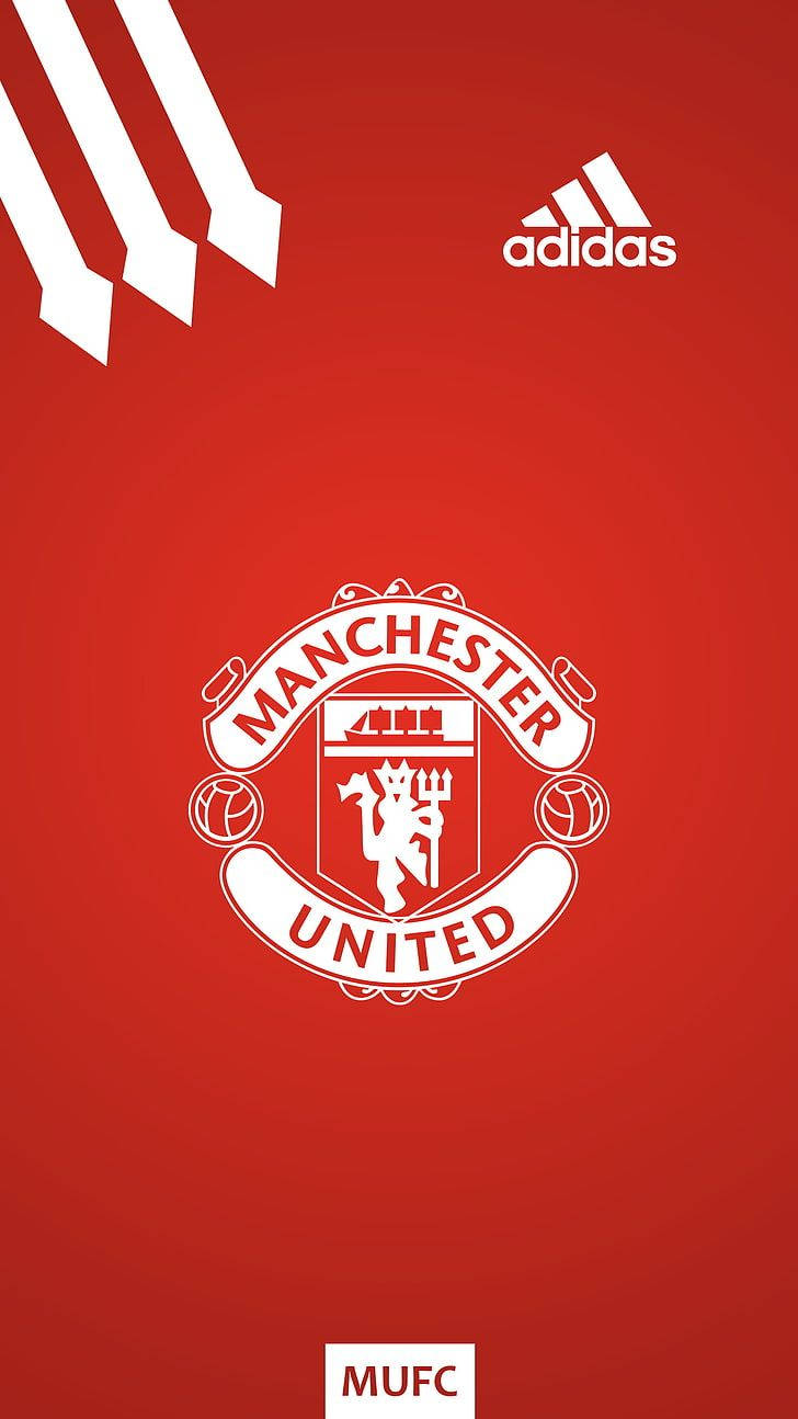 Manchester United Logo With Adidas Brand Wallpaper