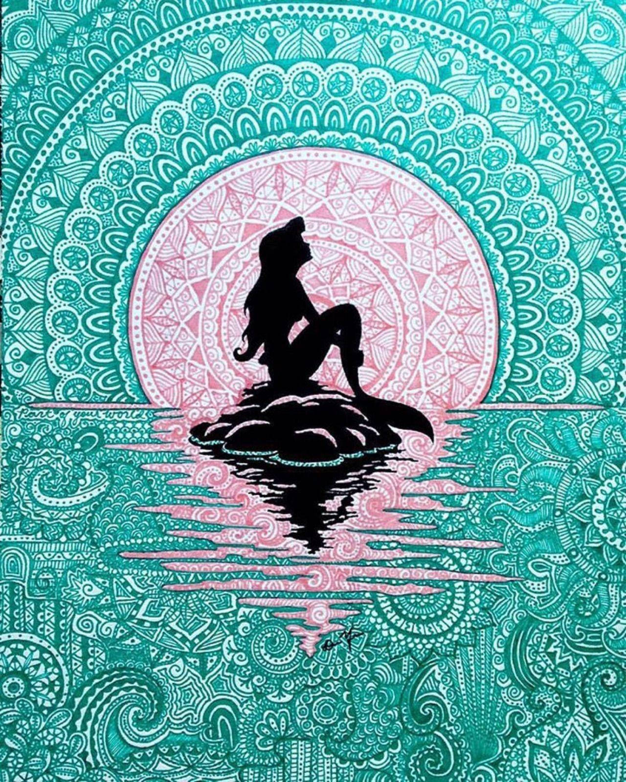 Mandala Sea Mermaid Wallpaper