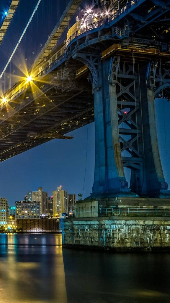 Manhattan Bridge In New York Iphone Wallpaper