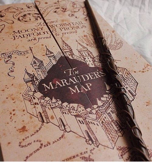 Marauder's Map With Wand Hp Aesthetic Wallpaper