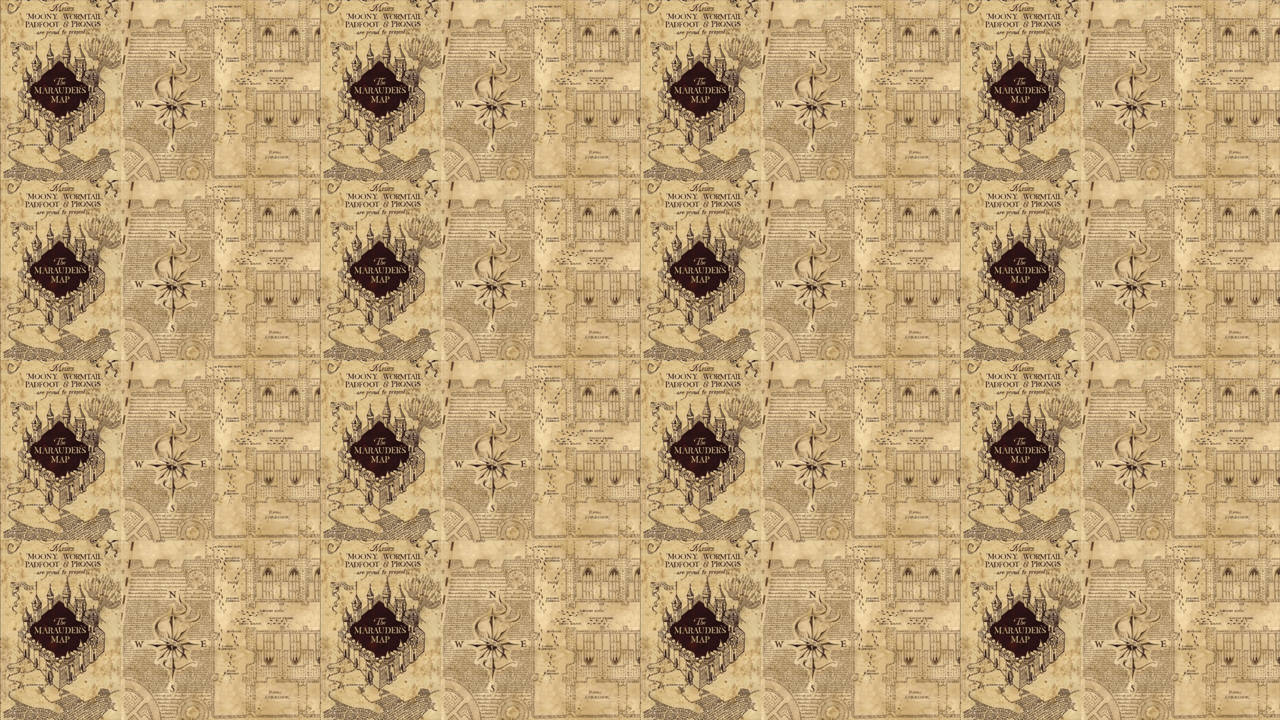 Marauders Map Pattern Art Wallpaper