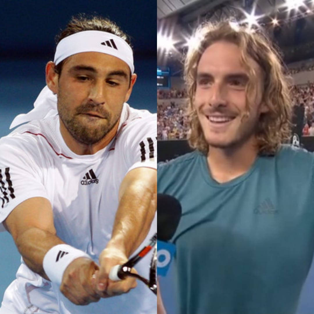 Marcos Baghdatis Stefanos Tsitsipas Collage Wallpaper