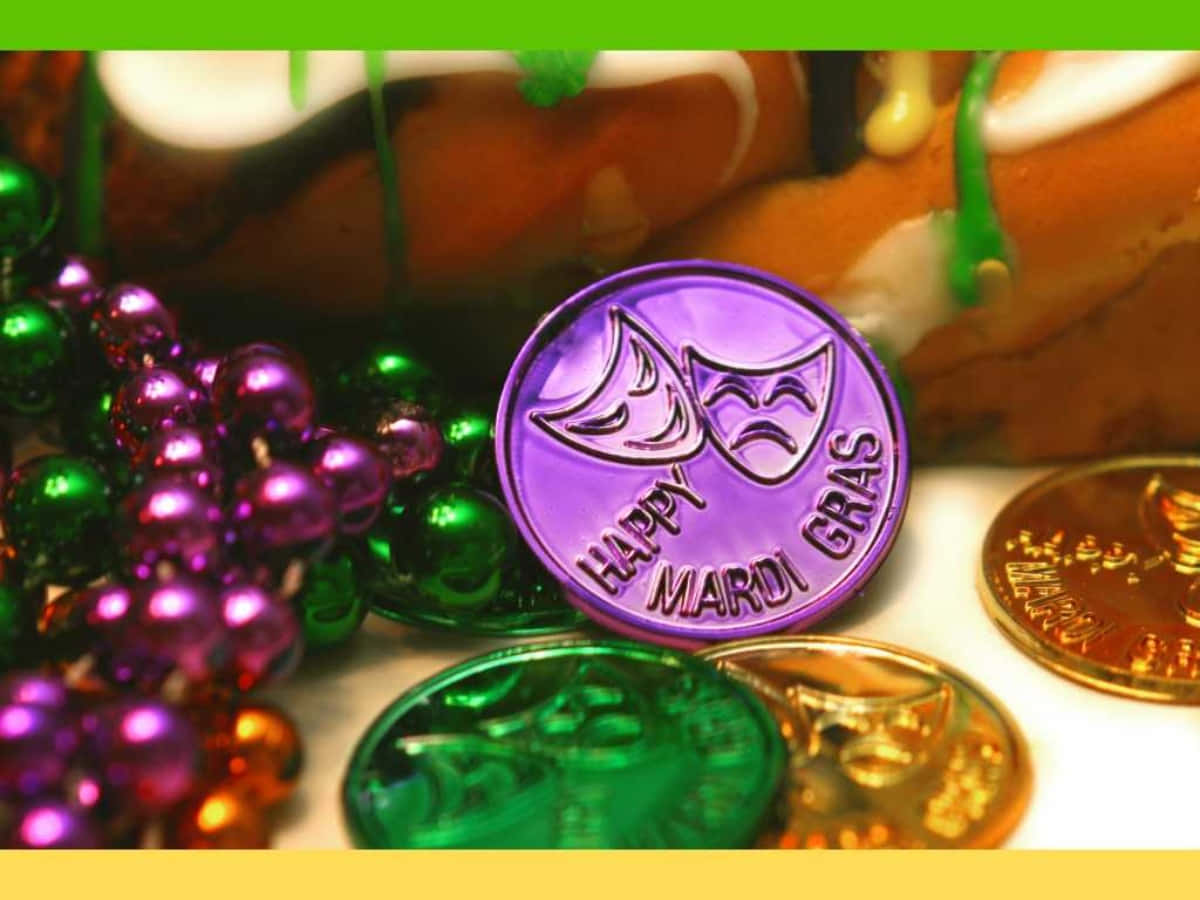 Mardi Gras Token Coins And Beads Wallpaper