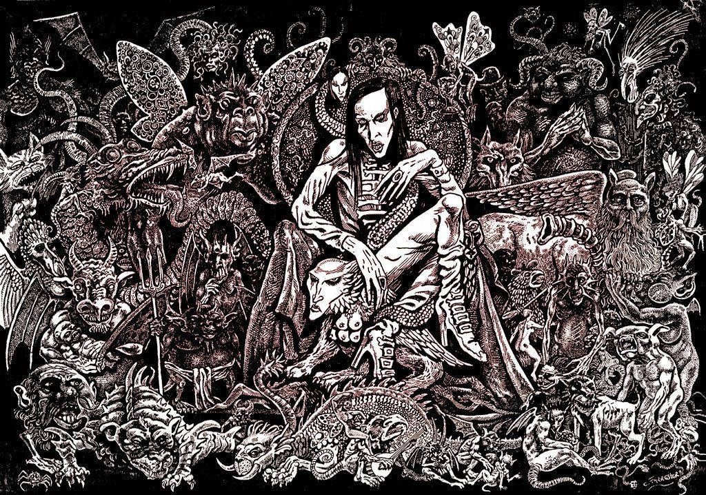 Marilyn Manson Demonic Metal Art Wallpaper
