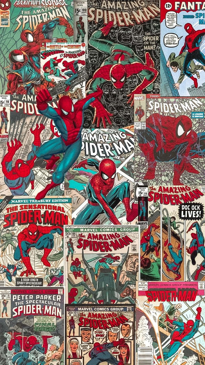 Marvel Comic Book Covers Collage Wallpaper