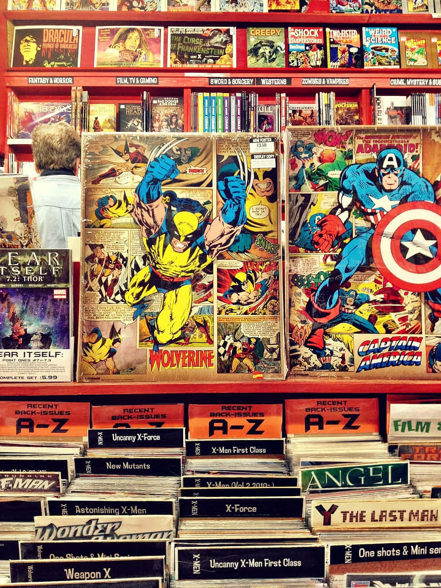 Marvel Comic Books In Newsstands Wallpaper