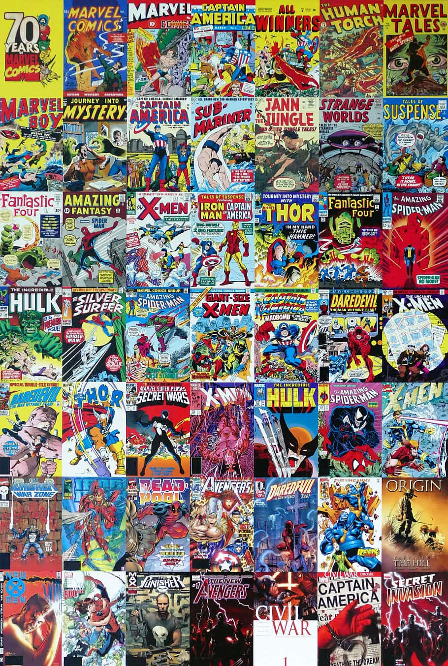 Marvel Comics Cover Collage Wallpaper