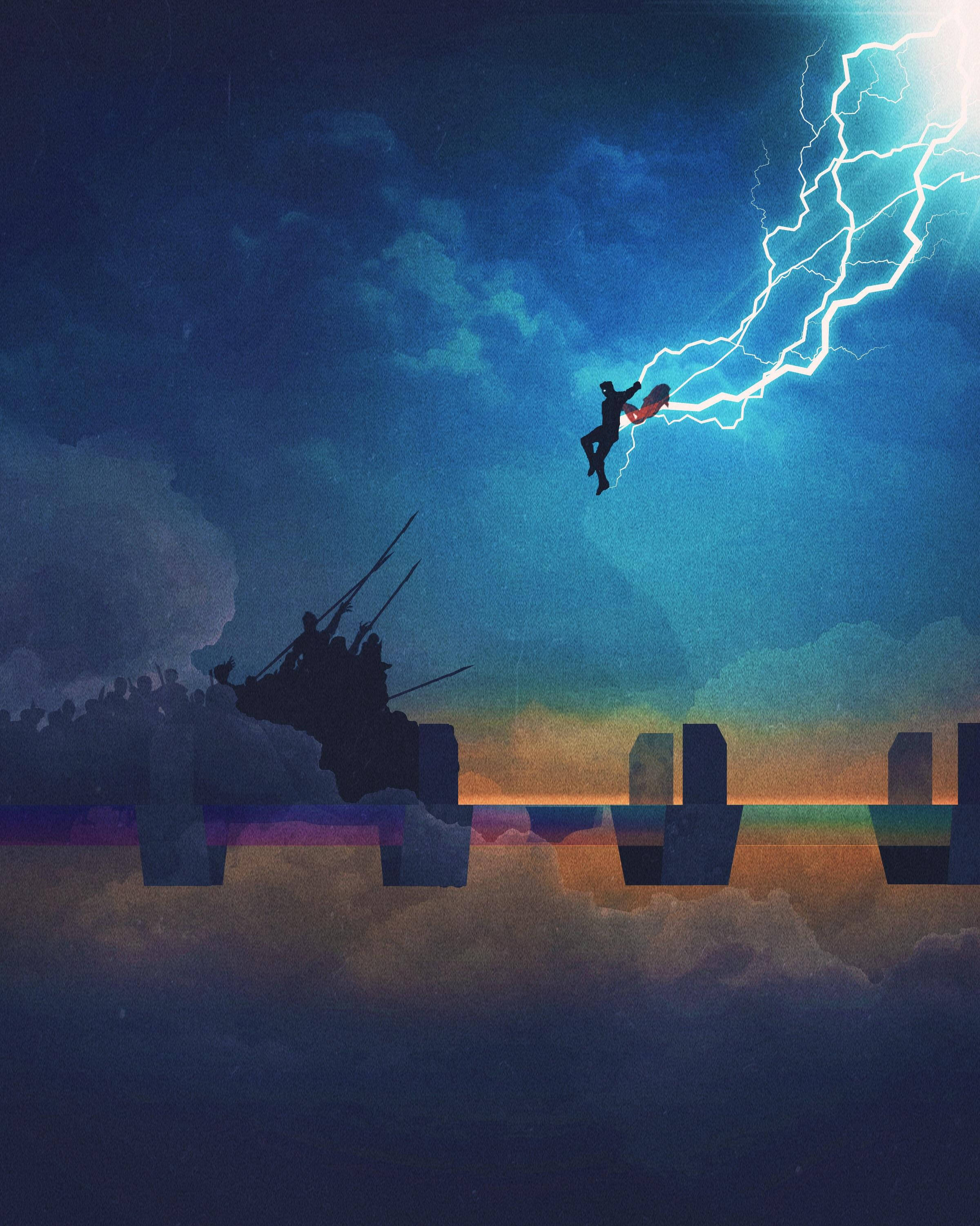 Marvel Hero Thor Stormbreaker With Thunders Wallpaper
