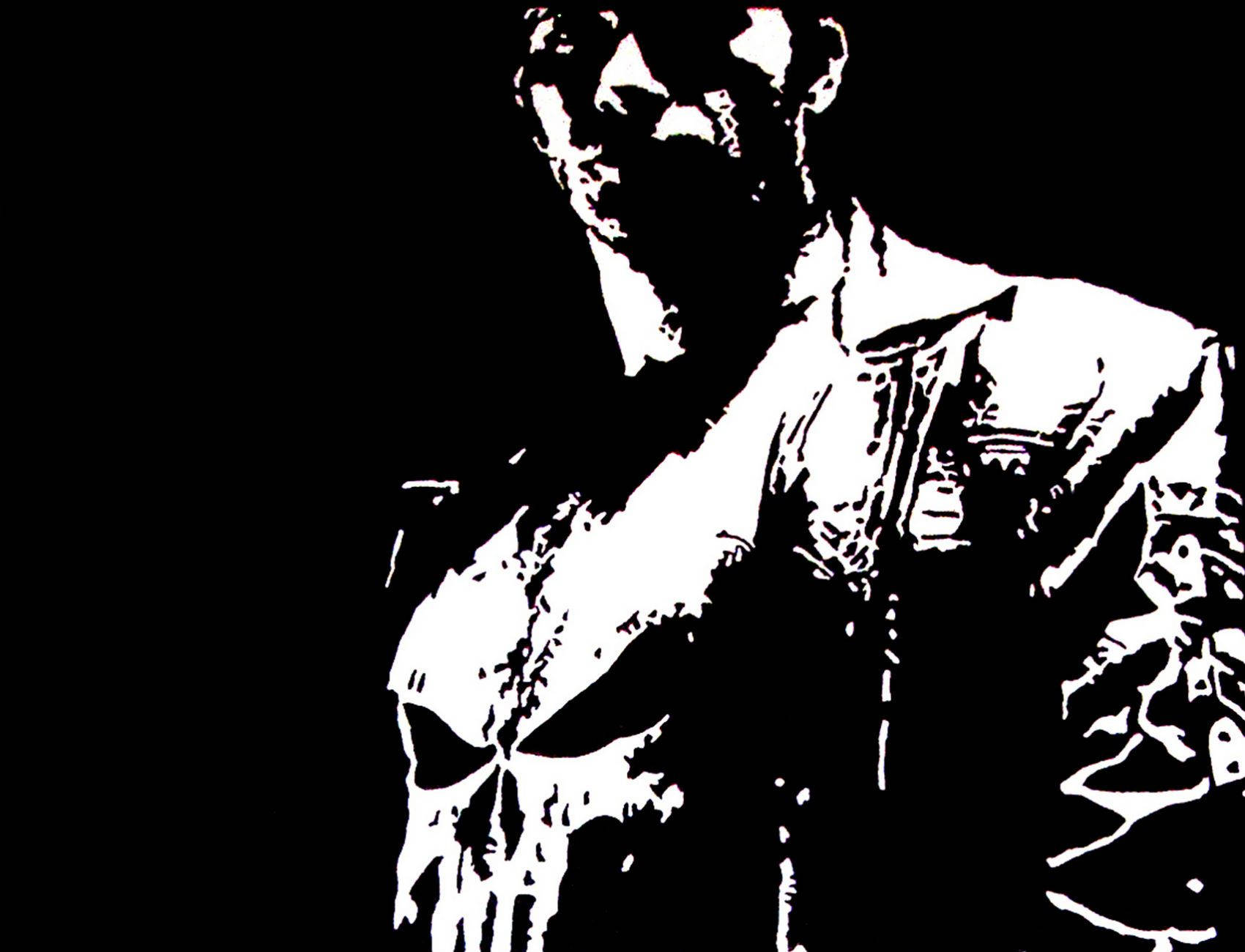 Marvel Punisher Frank Black And White Wallpaper