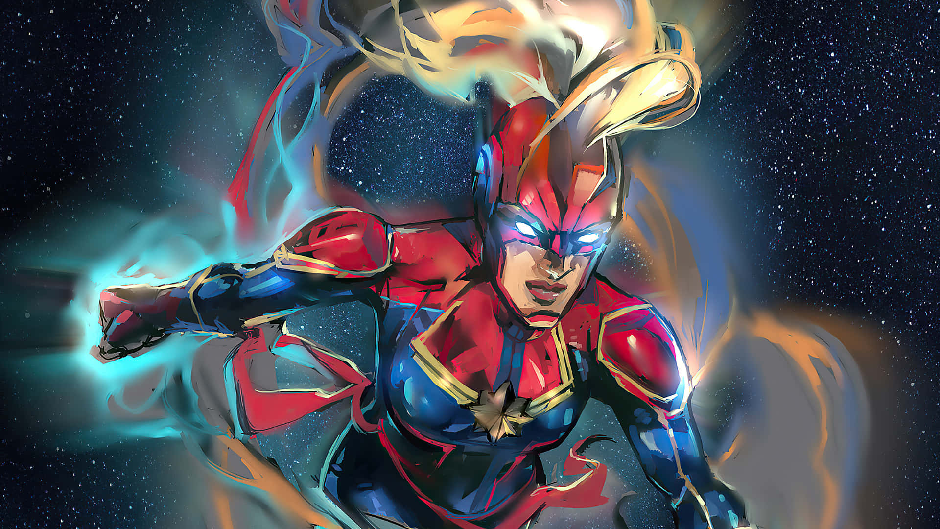 Marvel's Superheroine, Captain Marvel, Shines On! Wallpaper