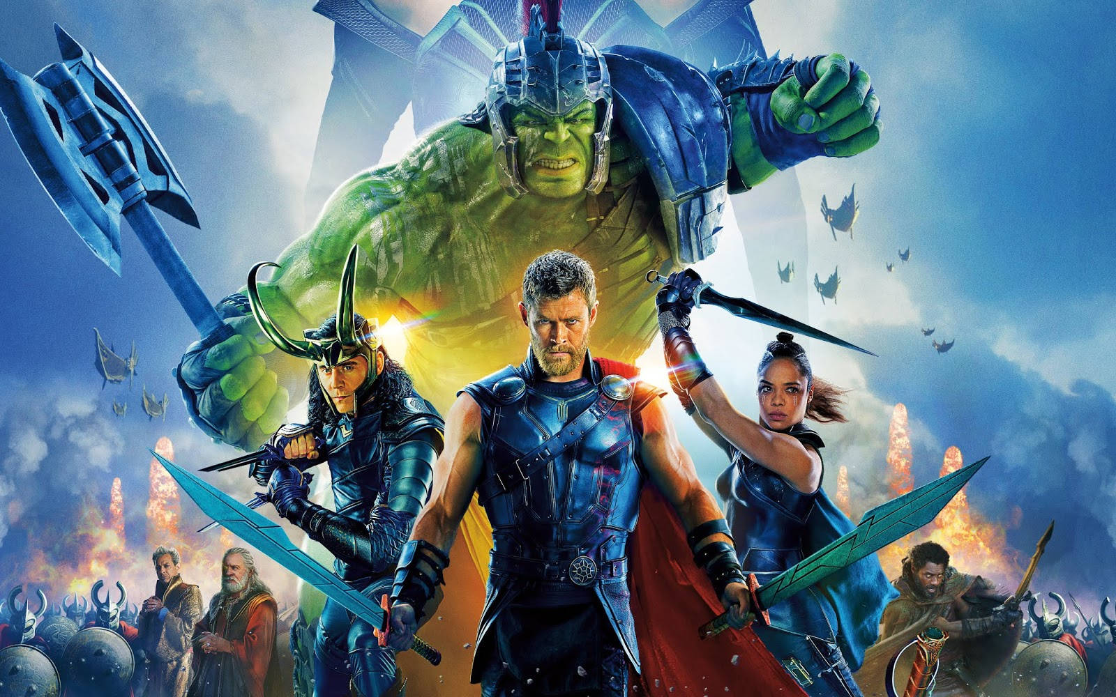 Marvel Superheroes And Ragnarok Casts Wallpaper