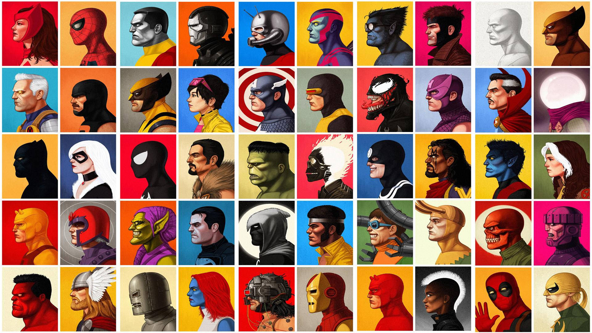 Download free Marvel Villains Colorful Collage Wallpaper 