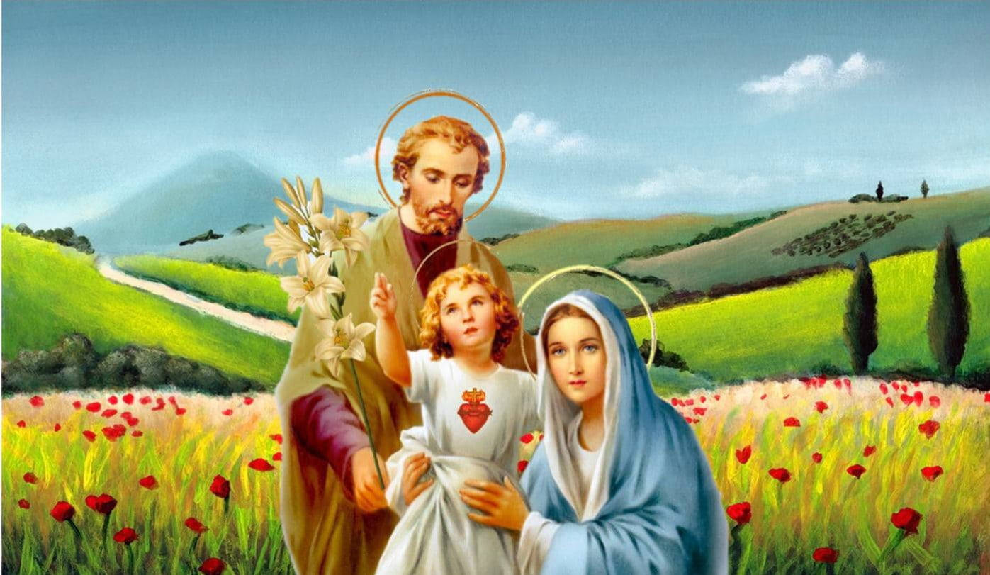 Mary And Jesus Field Wallpaper