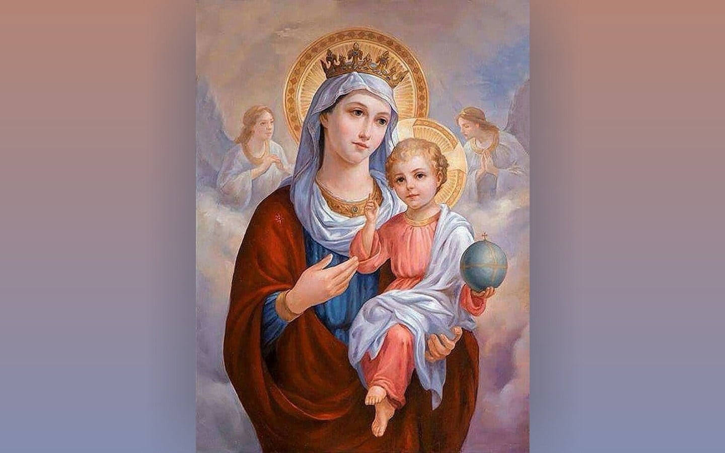 Mary And Jesus Heavenly Wallpaper