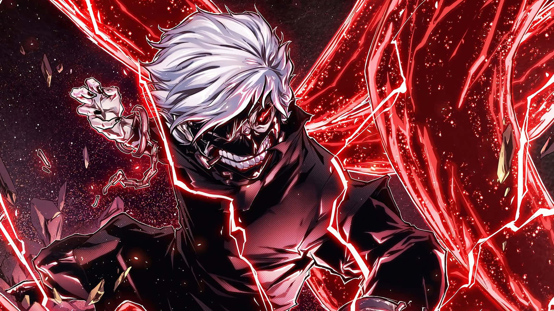 Download free Mask Boy Kaneki Anime Art Red Energy Wallpaper -  MrWallpaper.com