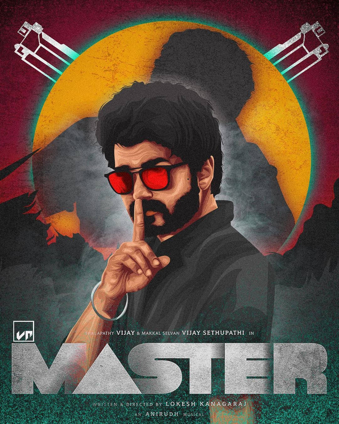 Master Vijay 4k Retro Poster Wallpaper