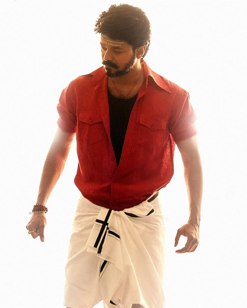 Master Vijay In Red Wallpaper